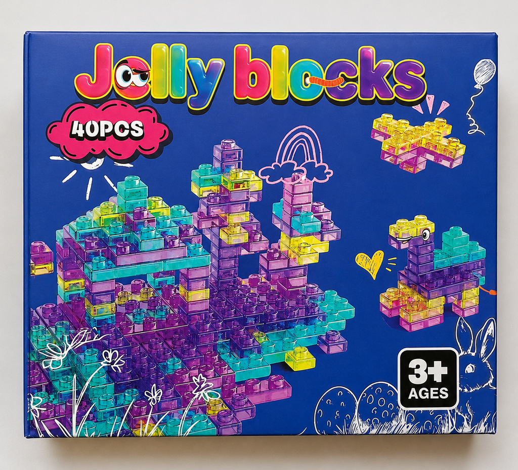 Jolly Blocks – Creative Building Set for Kids (40 Pieces)