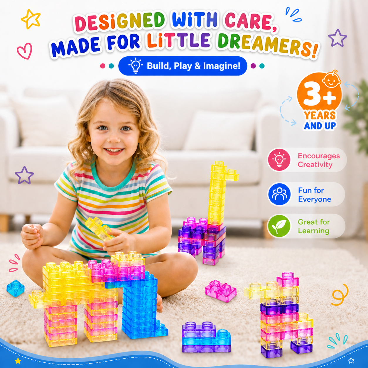 Jolly Blocks – Creative Building Set for Kids (40 Pieces)