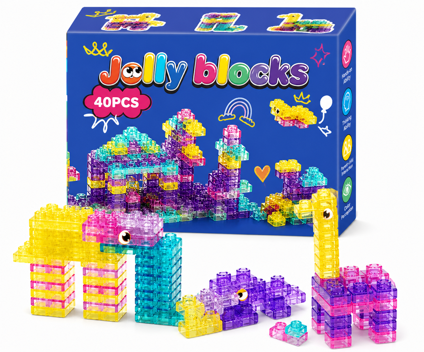 Jolly Blocks – Creative Building Set for Kids (40 Pieces)